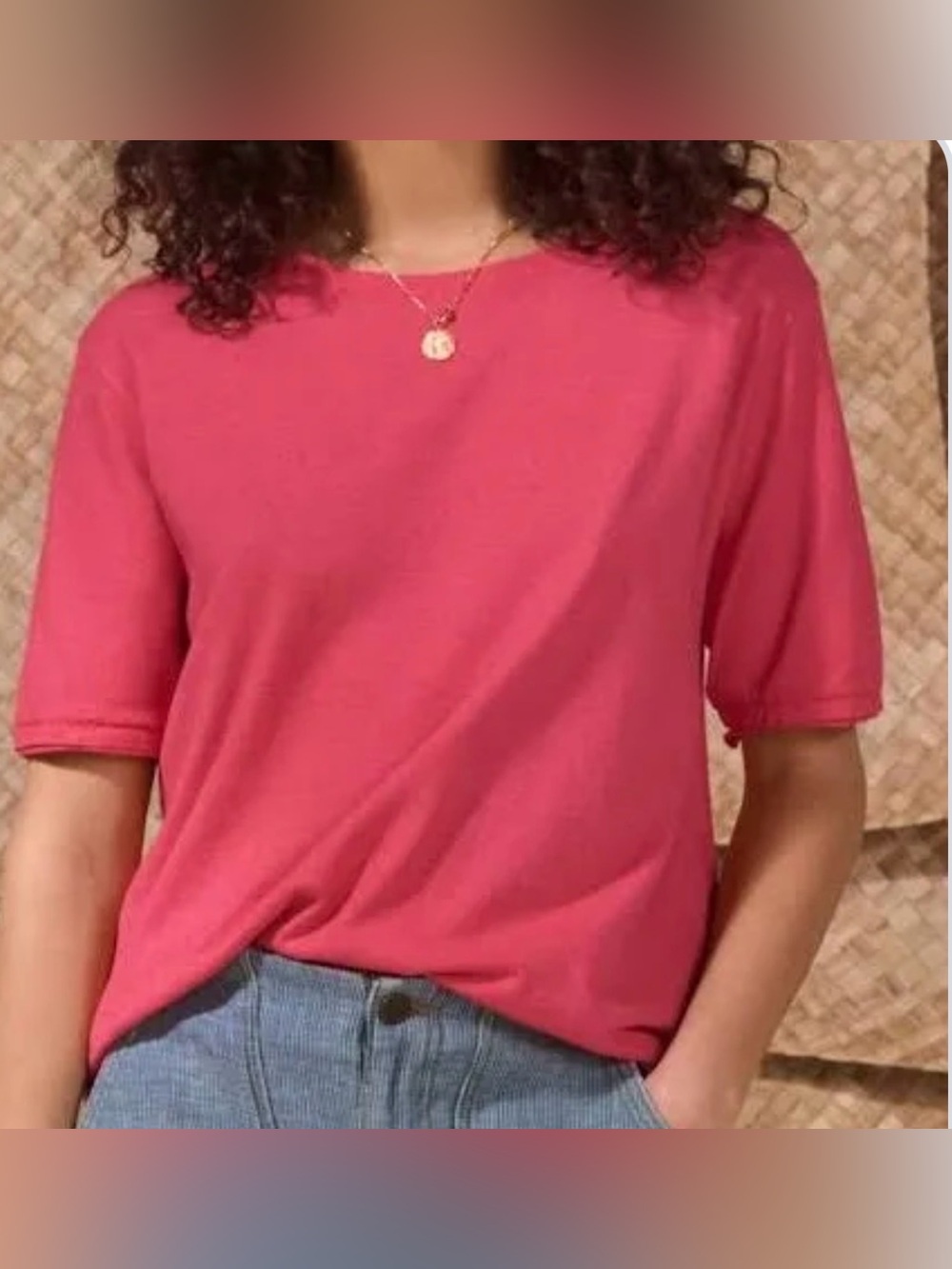 Wrap London Hemp Organic Cotton Boxy T-Shirt Pink US 10